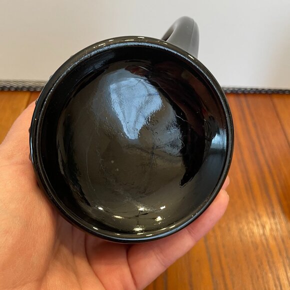 Vintage 1960's Tiara Indiana Black Diamond Point Glass Coffee/Tea Cups/Mugs x2 - Picture 5 of 8